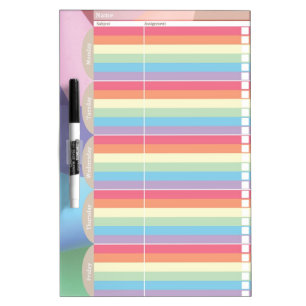 Colorful Pinwheel School Planner Dry-Erase Board