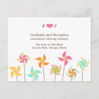 Colorful Pinwheel Themed Wedding Enclosure Card