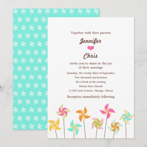 Pinwheel Picnic Wedding Invitation