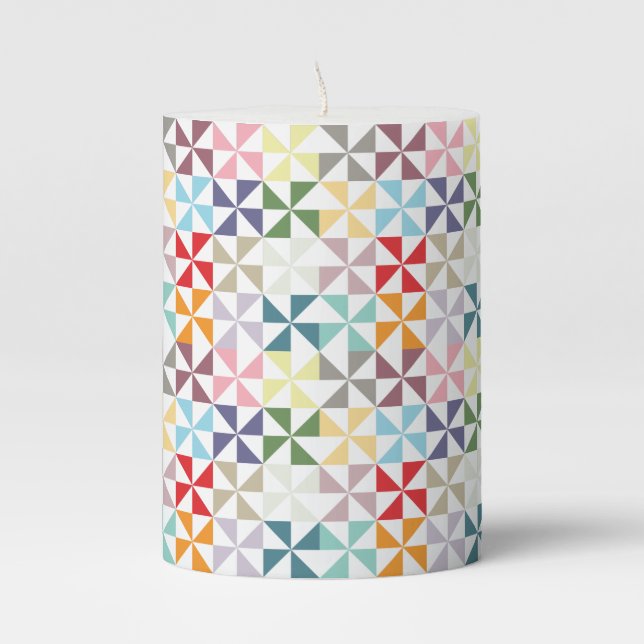 Colorful Pinwheel Votive Candle (Front)