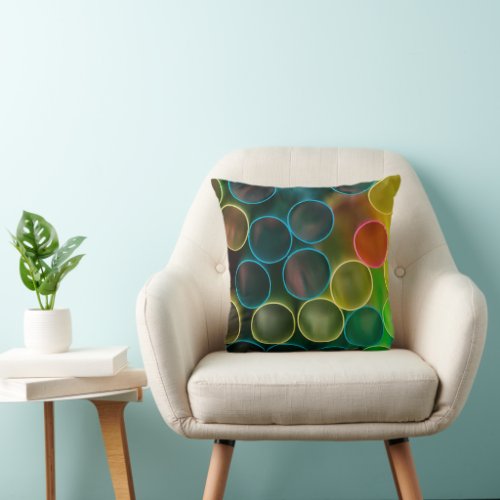  Colorful Piped Dreams Abstract Design Prints Throw Pillow