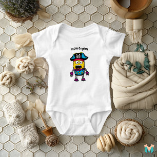 Colorful Pirate Robot Toddler Baby Fun  Bodysuit
