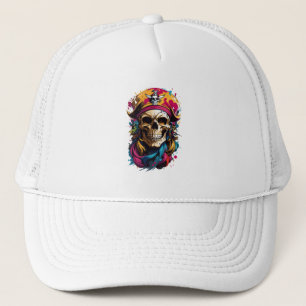 Colorful Pirate Skull Trucker Hat