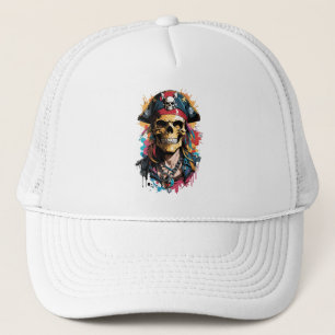 Colorful Pirate Skull Trucker Hat