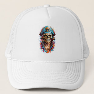 Colorful Pirate Skull Trucker Hat