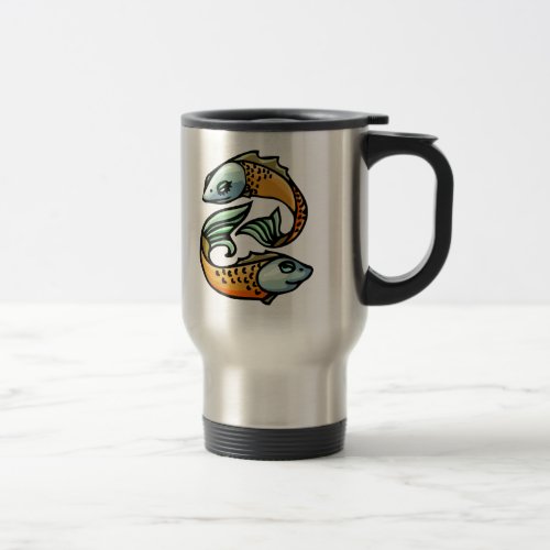 Colorful Pisces Fish Travel Mug