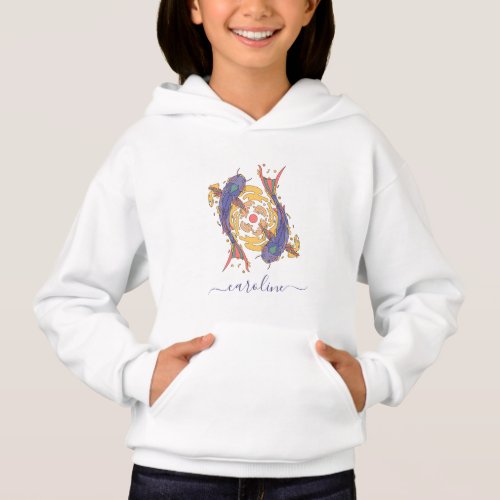 Colorful Pisces Zodiac Star Sign  Girls Name Fun  Hoodie