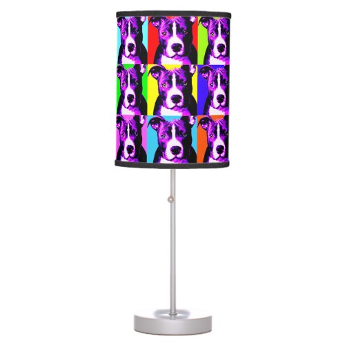Colorful Pit Bull Graphic Table Lamp