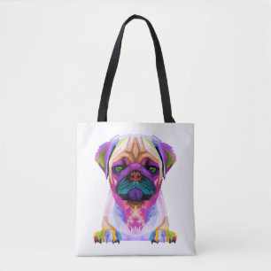 Colorful Pit bull T-Shirt, Pitbull Lover Tee, Colo Tote Bag