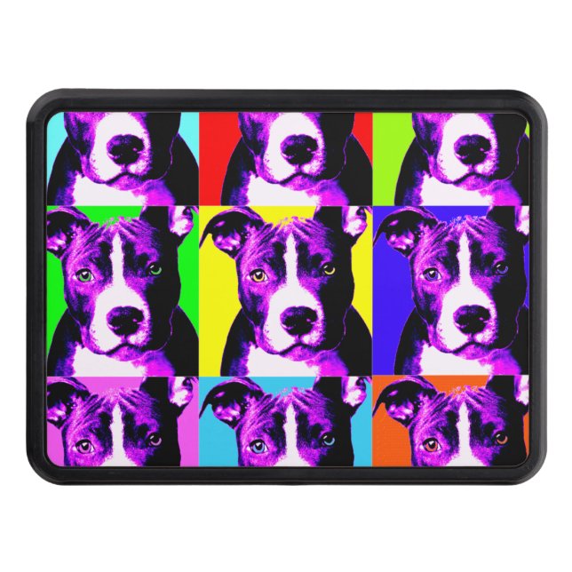 Colorful Pit Bull Trailer Hitch Cover 2" (Front)