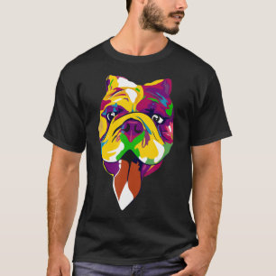 Colorful Pitbull Dog Hand Draw Tee