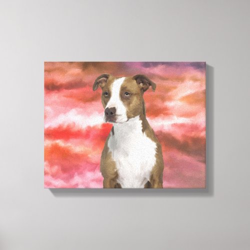 Colorful Pitbull dog Portrait Wall Art Painting
