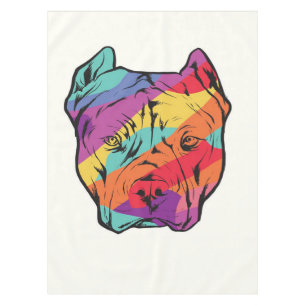 Colorful Pitbull Graphics Tablecloth
