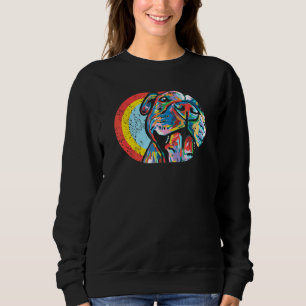 Colorful Pitbull Smile Dog Is Love Retro Vintage Sweatshirt