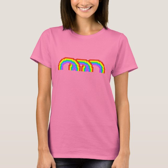 Colorful Pixel Art Rainbow T-shirt for Women (Front)