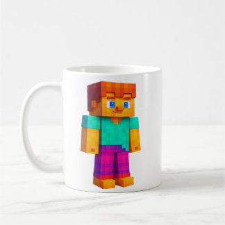 Colorful Pixel Character – Block Art for Kids Coffee Mug
