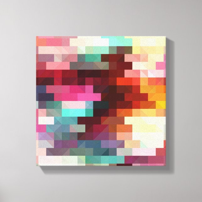 Colorful Pixel Pattern Canvas Print (Front)