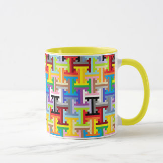 Colorful pixel pattern mug