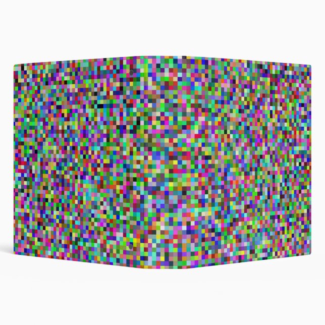 Colorful Pixel Squares Background Pattern 3 Ring Binder (Background)