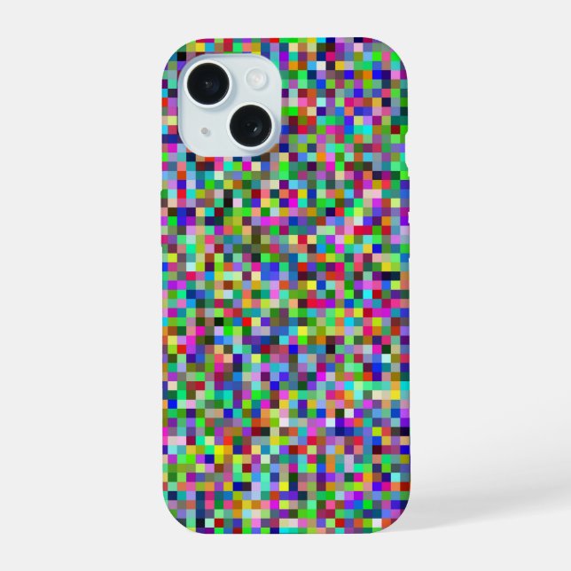 Colorful Pixel Squares Background Pattern Iphone Case (Back)