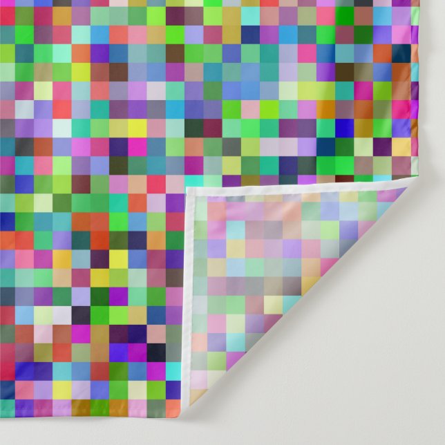 Colorful Pixel Squares Background Pattern Tapestry (Detail)
