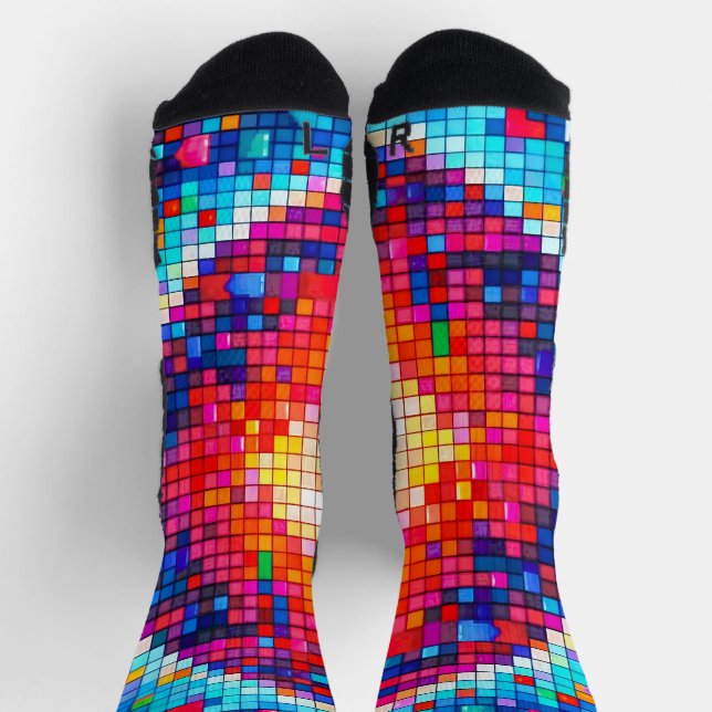 colorful pixelated means socks (Top)