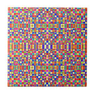 Colorful Pixels Ceramic Tile