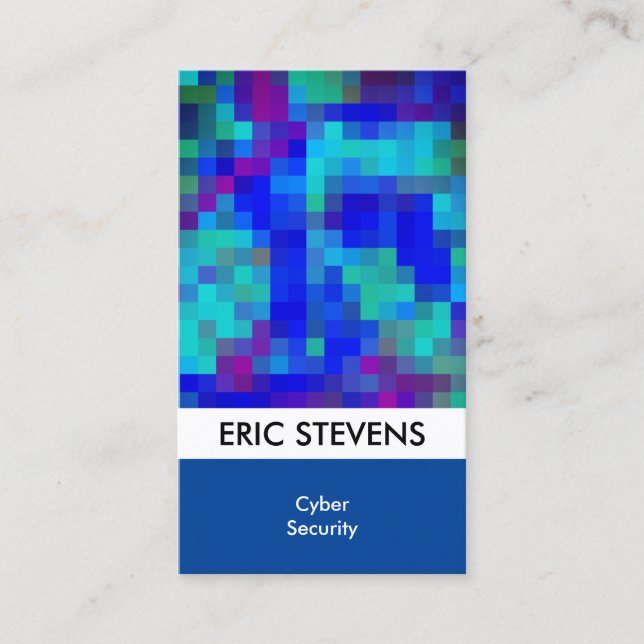 Colorful pixels pattern standout cover business card (Front)