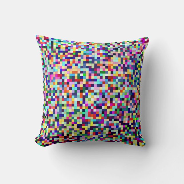 Colorful Pixels Throw Pillow (Front)