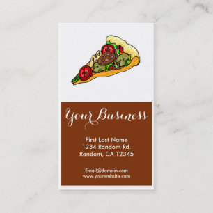 Colorful pizza slice customizable business cards