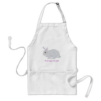 Colorful Plaid Bunny I'm so hoppy to be here apron