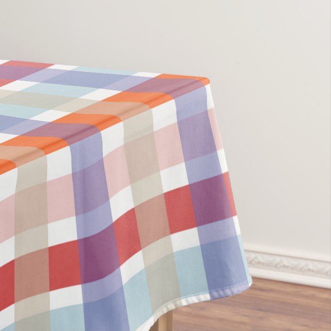 Colorful Plaid Check Pattern Tablecloth (In Situ)