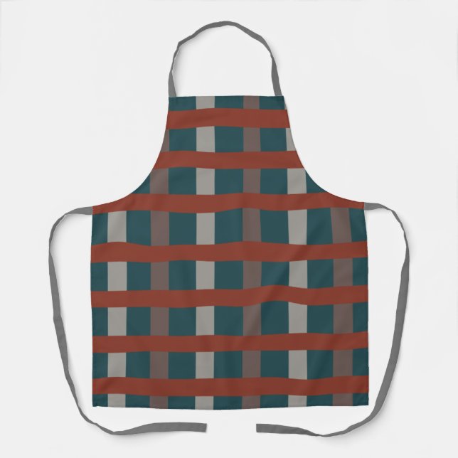 Colorful Plaid Checks for Grilling Baking Cooks Apron (Front)