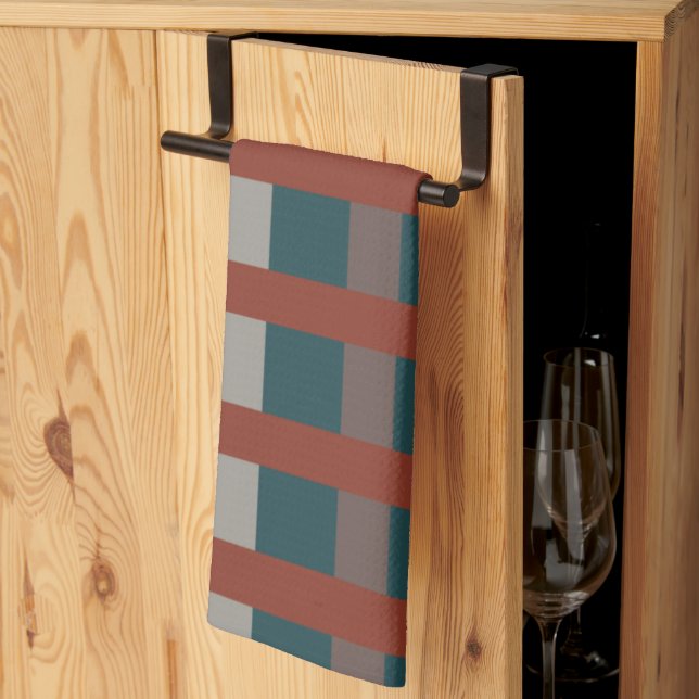 Colorful Plaid Checks  Kitchen Towel (Thirds Fold)