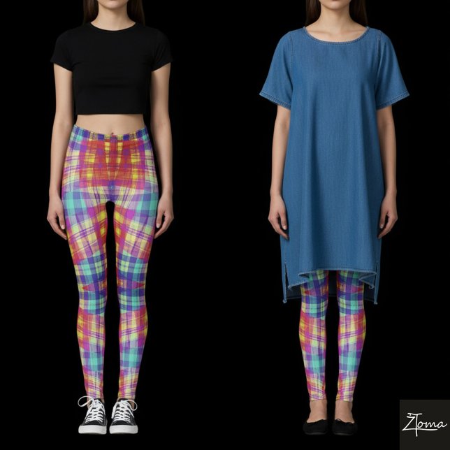 Colorful Plaid Chic Leggings (Creator Uploaded)