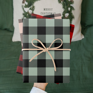 Colorful Plaid Christmas Wrapping Paper Sheets