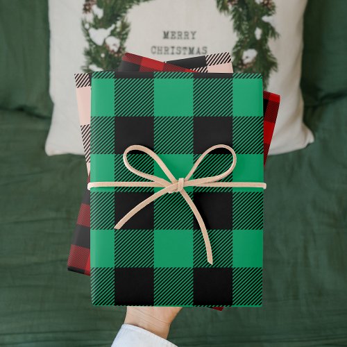 Colorful Plaid Christmas  Wrapping Paper Sheets