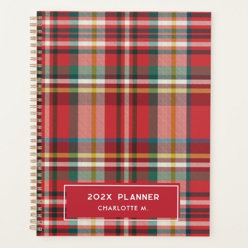 Colorful Plaid Classic Personalized 2025 Planner