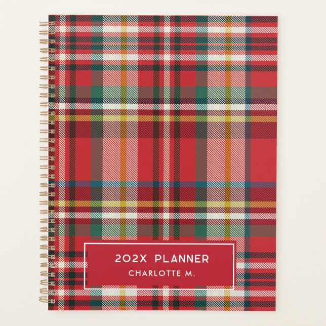 Colorful Plaid Classic Personalized 2025 Planner (Front)