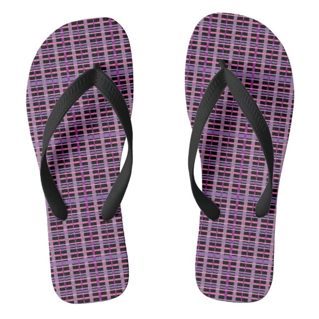 Colorful Plaid Flip Flops (Footbed)