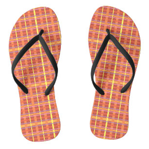 Colorful Plaid Flip Flops