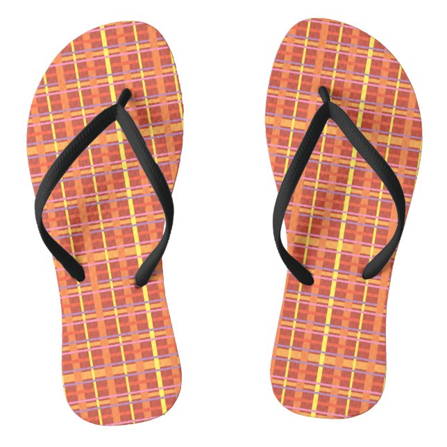 Colorful Plaid Flip Flops (Footbed)