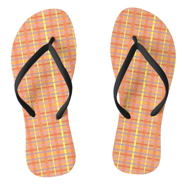 Colorful Plaid Flip Flops (Footbed)