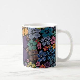 Colorful Plaid Flowers Mug
