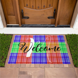 Colorful Plaid for Fall and Winter - Fun Patchwork Doormat
