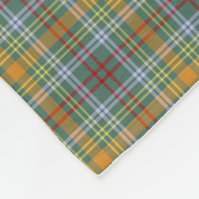 Colorful Plaid O'Brien Tartan Fleece Blanket (Corner)