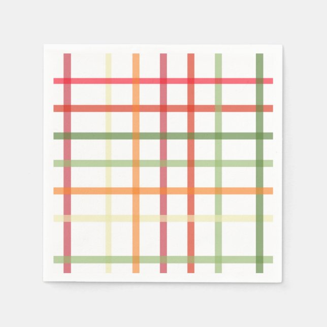 Colorful Plaid Paper Napkin (Front)