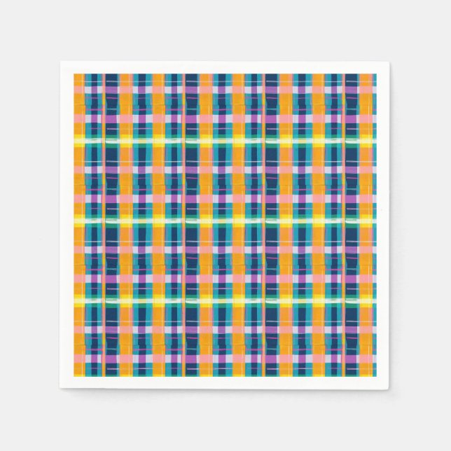 colorful plaid pattern napkins (Front)