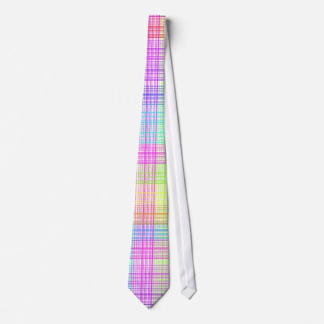 Colorful Plaid Pattern Tie (Front)