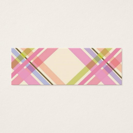 Customizable Colorful Plaid Profile Card Business Card